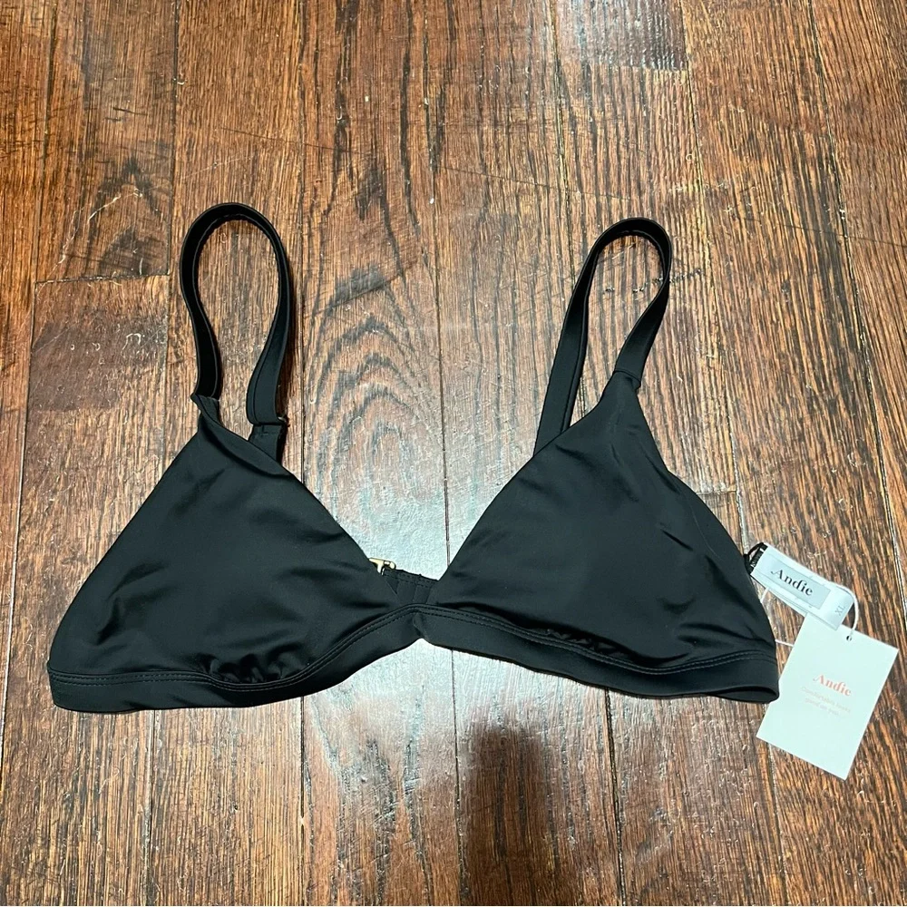 NWT Andie Swim Caicos Top Triangle Swim Bikini Black Size XL zq - Picture 4 of 5